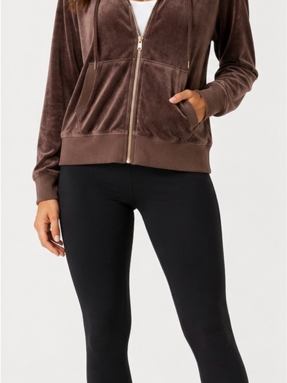 Velour 21 Brown Velour GOLD ✨ Zip-Up Hoodie | Size M